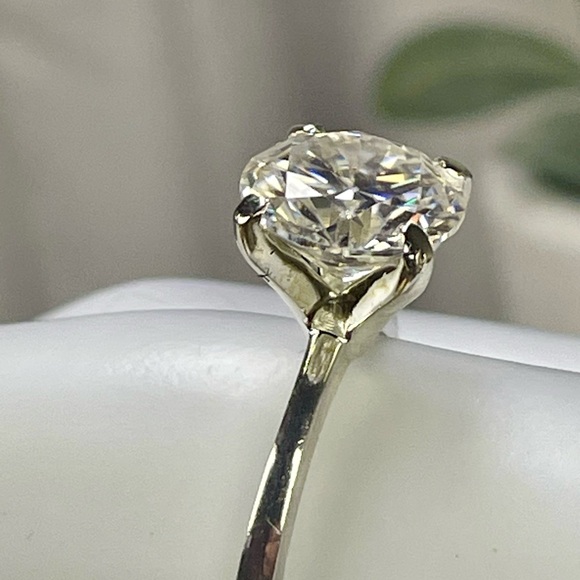 SALE‼️CERTIFIED-3.35ct DIAMOND SOLITAIRE. Rhodium plate. EARTH MINED IN BRAZIL - Picture 10 of 16